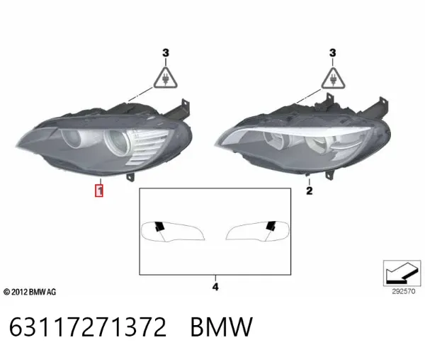 Faro derecho 63117271372 BMW