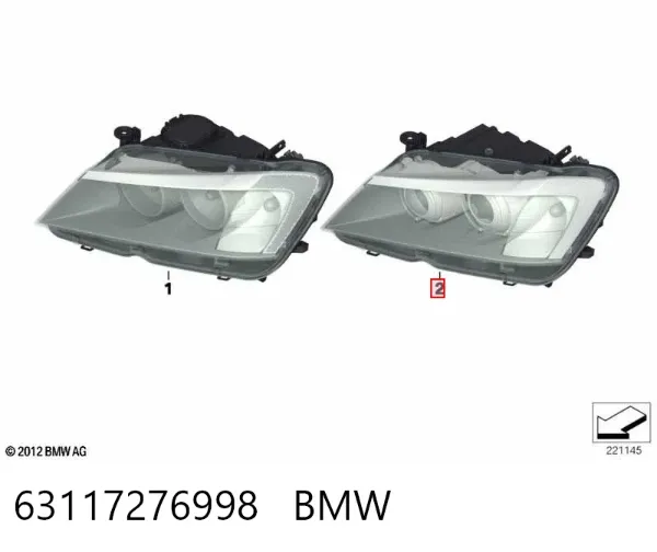 Faro derecho 63117276998 BMW