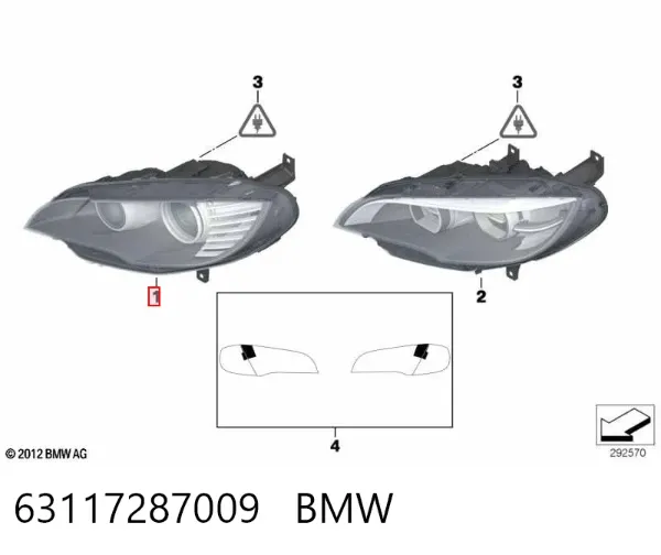 Faro izquierdo 63117287009 BMW