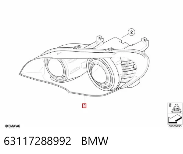 Faro derecho 63117288992 BMW
