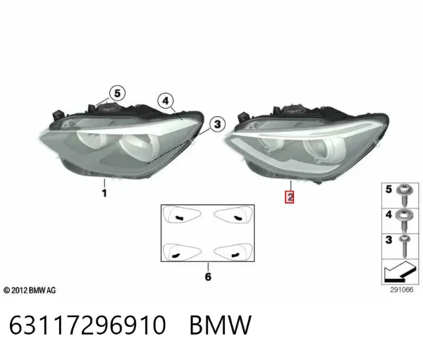 Faro derecho 63117296910 BMW
