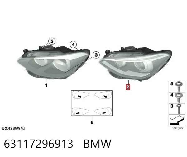 Faro izquierdo 63117296913 BMW