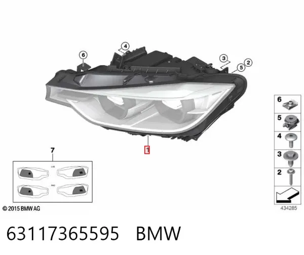 Faro izquierdo 63117365595 BMW