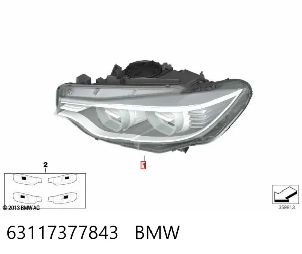 Faro izquierdo 63117377843 BMW