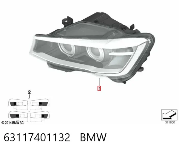Faro derecho 63117401132 BMW