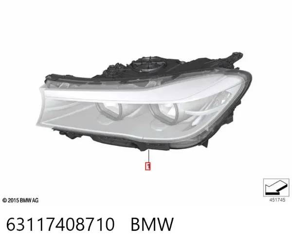 Faro derecho 63117408710 BMW