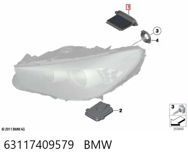 Módulo de control de luces de faros (ECU) 63117409579 BMW