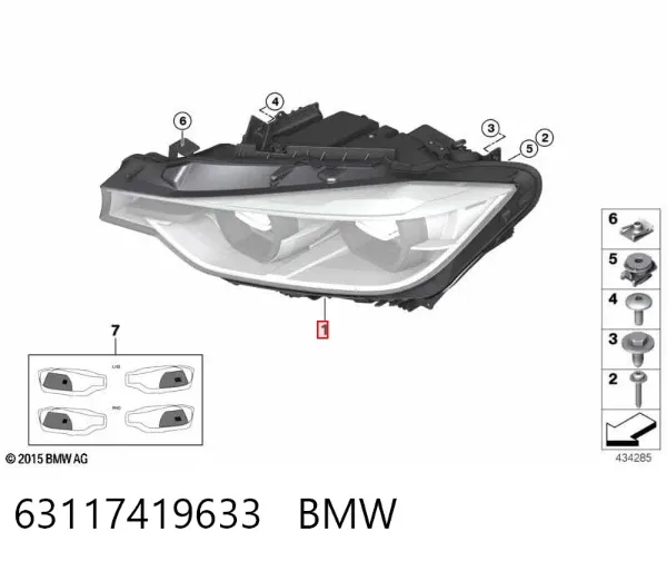 Faro izquierdo 63117419633 BMW