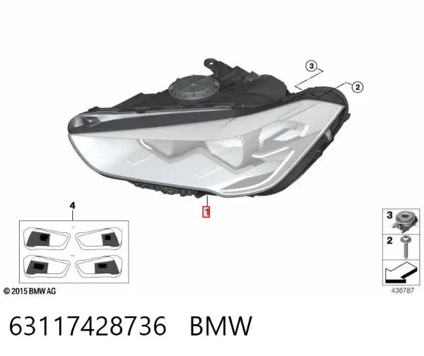 Faro derecho 63117428736 BMW