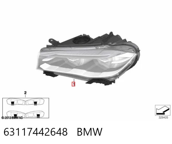 Faro derecho 63117442648 BMW