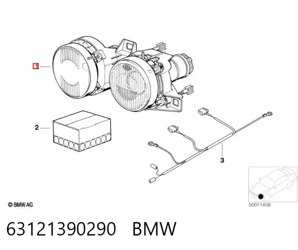 Faro derecho 63121390290 BMW