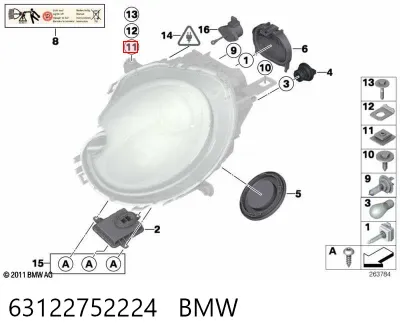 Tuerca del colector de escape BMW 63122752224