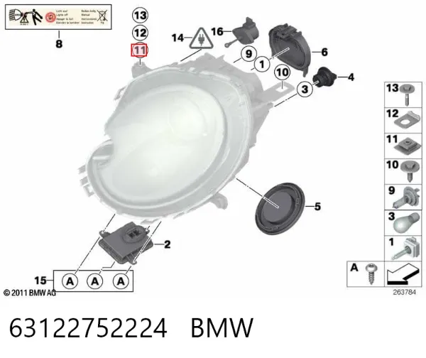 Tuerca del colector de escape 63122752224 BMW