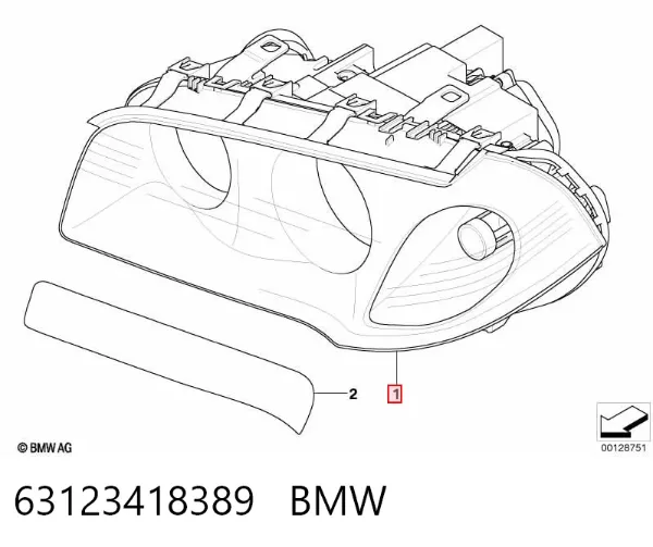Faro izquierdo 63123418389 BMW