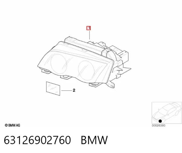 Faro derecho 63126902760 BMW