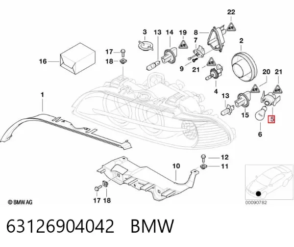 Portalámparas de luz intermitente 63126904042 BMW