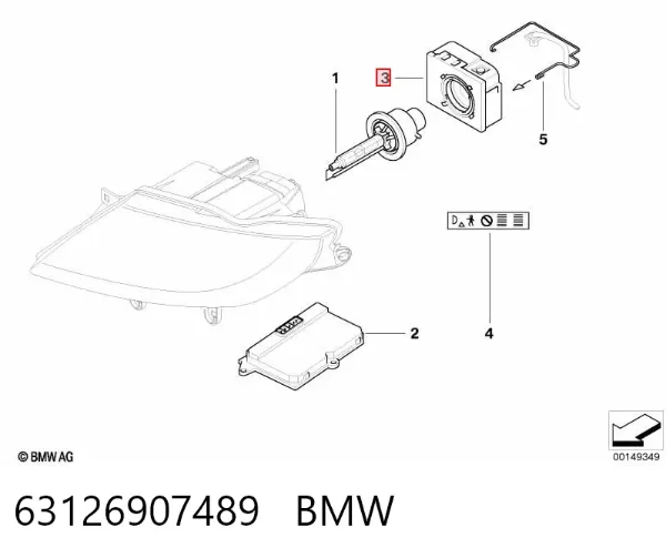 Centralita, faros xenon 63126907489 BMW