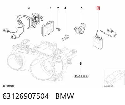 Centralita, faros xenon BMW 63126907504
