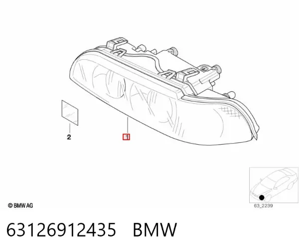 Faro izquierdo 63126912435 BMW
