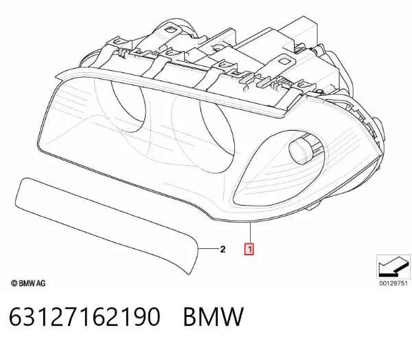 Faro derecho 63127162190 BMW
