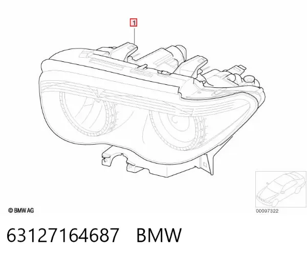 Faro izquierdo 63127164687 BMW