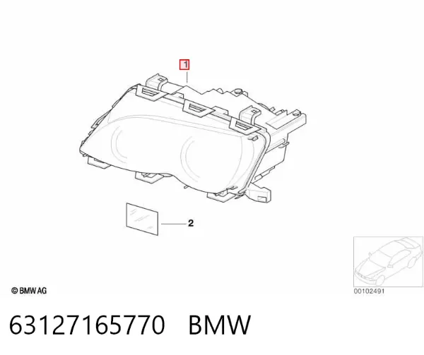 Faro derecho 63127165770 BMW