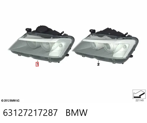 Faro izquierdo 63127217287 BMW
