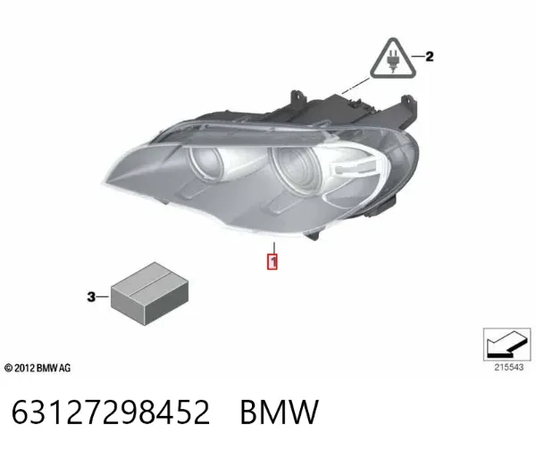 Faro derecho 63127298452 BMW