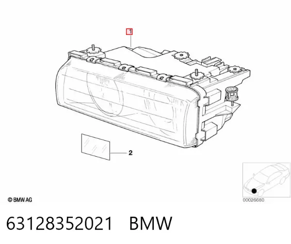 Faro izquierdo 63128352021 BMW