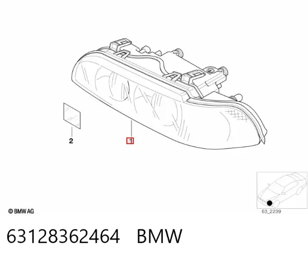 Faro derecho 63128362464 BMW