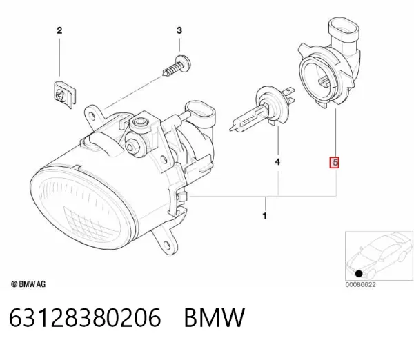Portalámparas de faro 63128380206 BMW