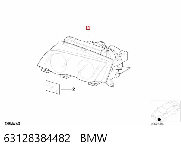 Faro derecho 63128384482 BMW