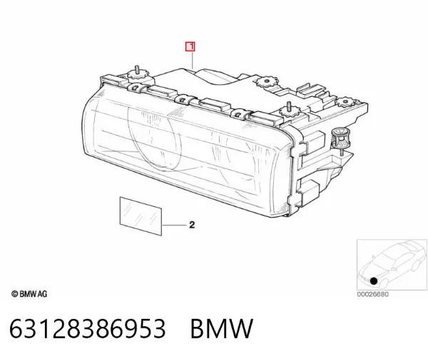 Faro izquierdo 63128386953 BMW