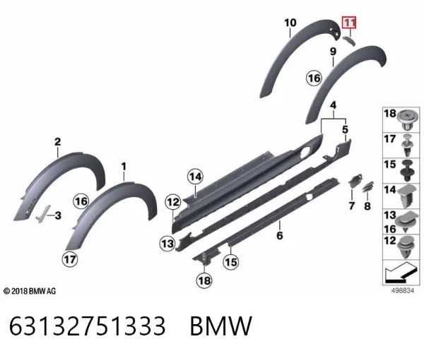 Luz lateral trasera izquierda 63132751333 BMW