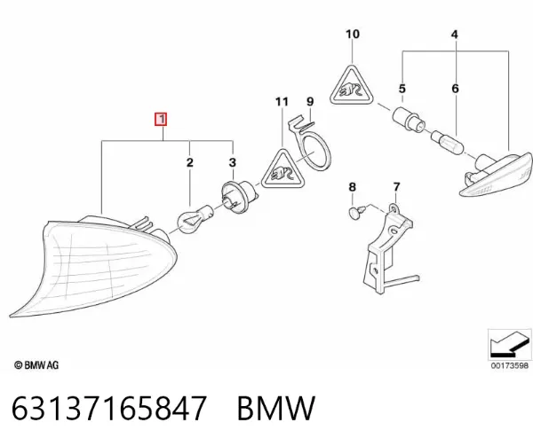 Intermitente izquierdo 63137165847 BMW