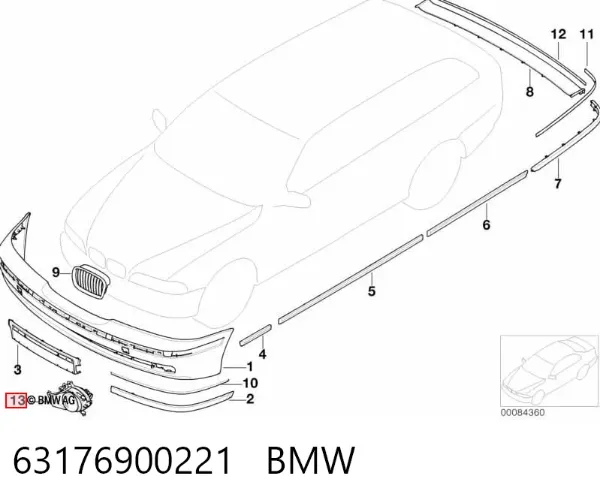 Luz antiniebla izquierdo 63176900221 BMW