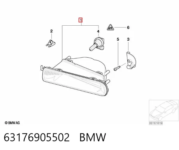 Faro antiniebla derecho 63176905502 BMW