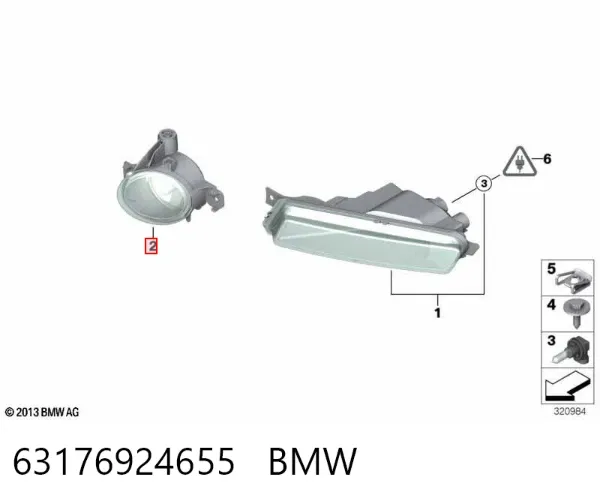 Luz antiniebla izquierdo 63176924655 BMW