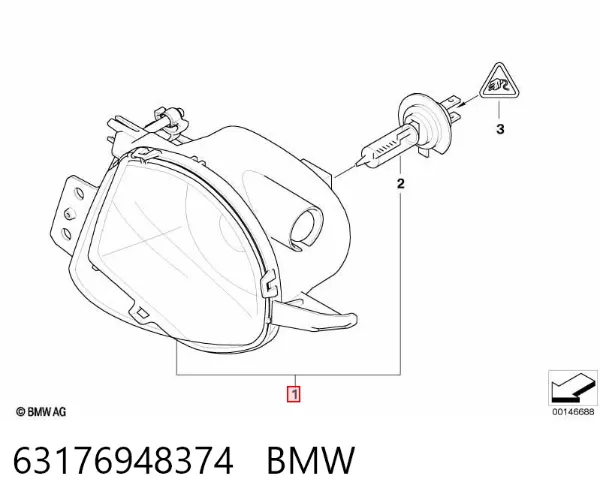 Faro antiniebla derecho 63176948374 BMW