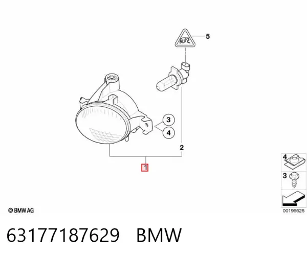 Luz antiniebla izquierdo 63177187629 BMW