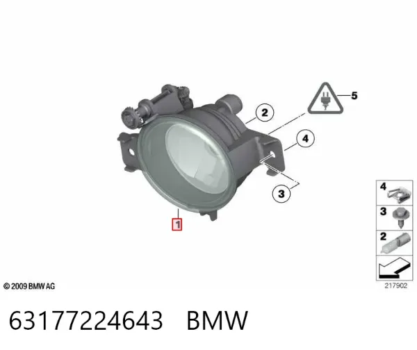 Luz antiniebla izquierdo 63177224643 BMW