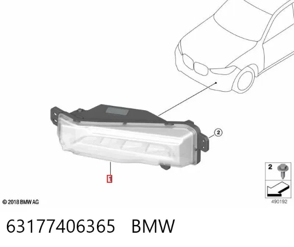 Luz antiniebla izquierdo 63177406365 BMW