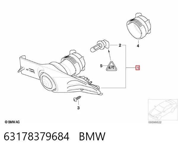 Faro antiniebla derecho 63178379684 BMW