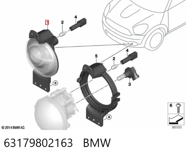Faro antiniebla izquierdo y derecho 63179802163 BMW