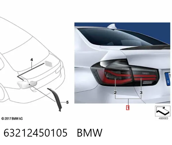 Piloto trasero izquierdo/derecho 63212450105 BMW
