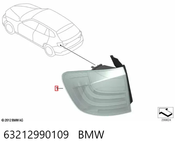 Piloto trasero exterior izquierdo 63212990109 BMW