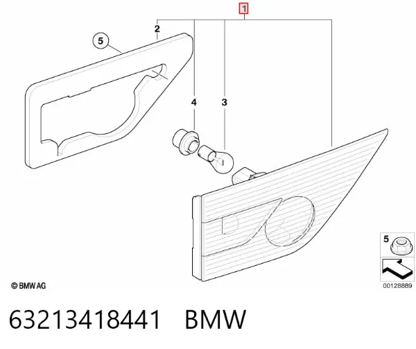 Piloto trasero interior izquierdo 63213418441 BMW