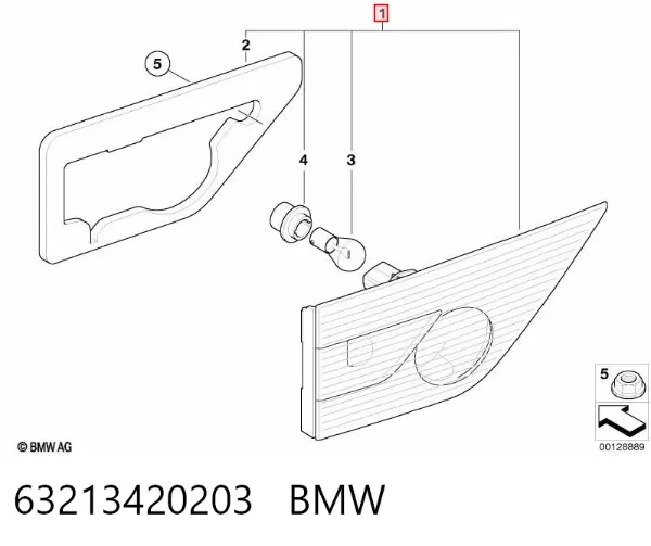 Piloto trasero interior izquierdo 63213420203 BMW