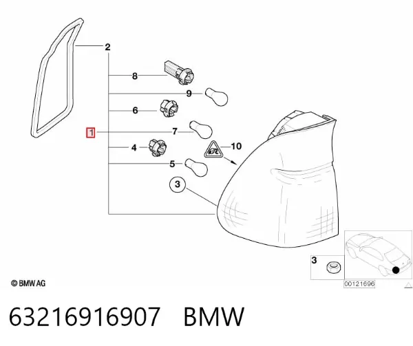 Piloto trasero exterior izquierdo 63216916907 BMW