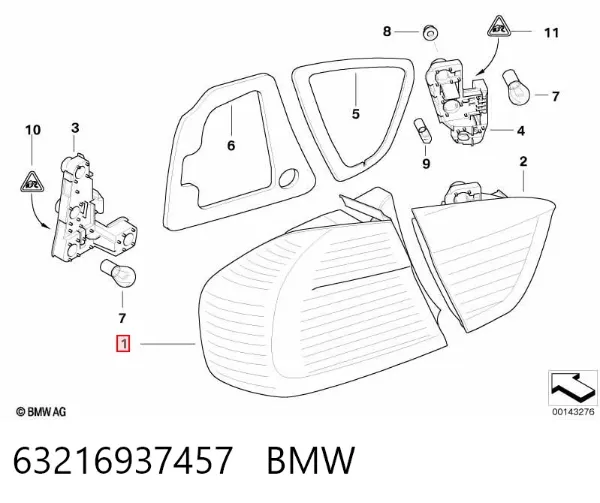 Piloto trasero exterior izquierdo 63216937457 BMW